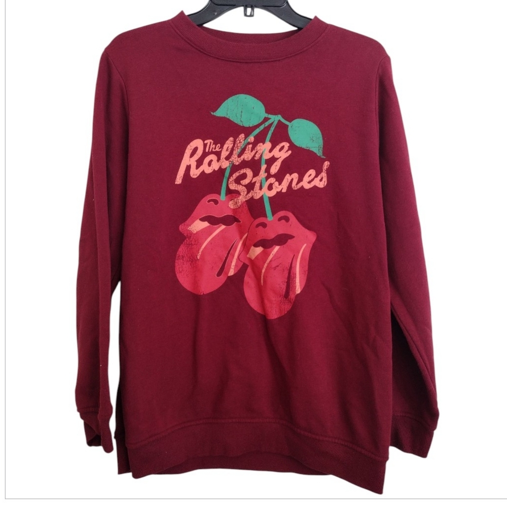 The Rolling Stones Red Graphic Cherry Logo Sweatshirt Size Medium